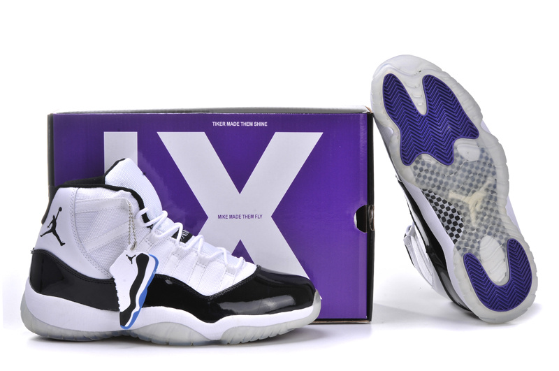 Air Jordan 11 Mens Shoes Aaa Black/White/Purple Online